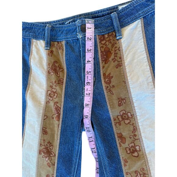 Free People Roads Low Rise Cord Flare Jean 27 Patchwork - Picture 5 of 8